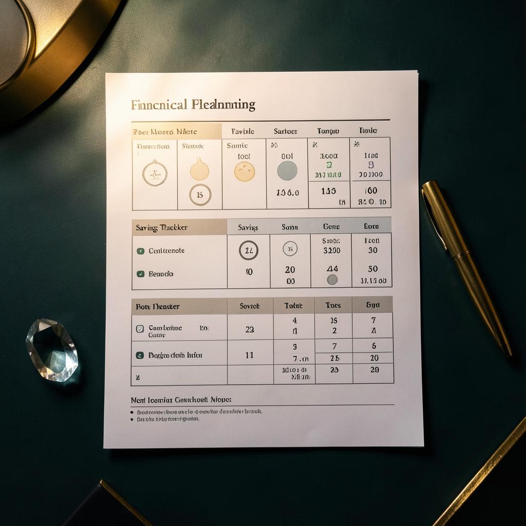 A personal financial planning worksheet with goal charts